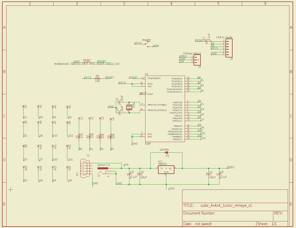 LED Cube Base Board Schematic